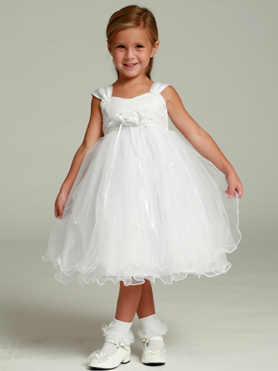 satin flower girl dress